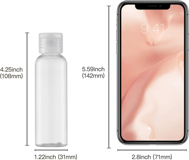 Tekson Travel Bottles Empty 2oz (10 PCS), Plastic Travel Size Cosmetic Container, TSA Amber Squeeze Bottle for Shampoo, Conditioner (Flip Cap) - Image 4